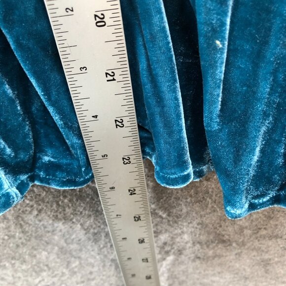 Urban Outfitters Antoinnette Velvet Bustier Mini Dress Size M Strapless Teal - Picture 6 of 10